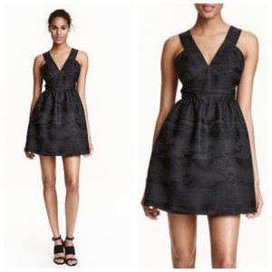 H&M A-Line Dress Evening Party Cocktail Shimmer Black 14 NWT